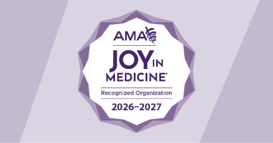 American Medical Association Joy in Medicine® Recognized Organization badge, 2026–2027